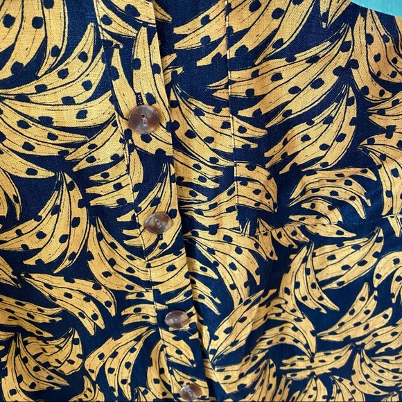 NWT Farm Rio Black Spotted Banana Linen Romper - Picture 6 of 6